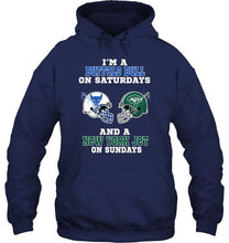 Load image into Gallery viewer, I'm Buffalo Bull on saturdays and New York Jet on sundays shirt