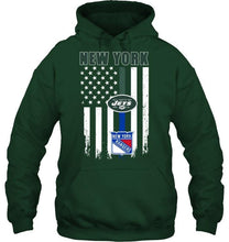 Load image into Gallery viewer, New York New York Jets New York Rangers american flag shirt