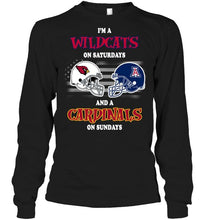 Load image into Gallery viewer, I'm Arizona Wildcats on Saturdays and Arizona Cardinals on Sundays shirt