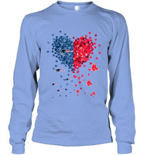Load image into Gallery viewer, New England Patriots and Boston Red Sox tiny hearts shaped fan shirt
