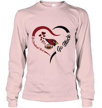 Load image into Gallery viewer, Go Cardinal red Go black Arizona Cardinals fan heart shirt