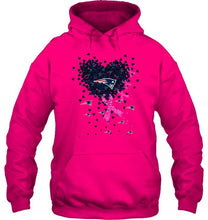 Load image into Gallery viewer, New England Patriots tiny heart love shaped br east cancer shirt