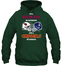 Load image into Gallery viewer, I'm Arizona Wildcats on Saturdays and Arizona Cardinals on Sundays shirt
