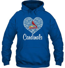 Load image into Gallery viewer, St Louis Cardinals heart floral pattern shirt