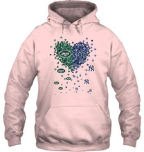 Load image into Gallery viewer, New York Jets and New York Yankees tiny hearts shaped fan shirt