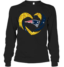 Load image into Gallery viewer, New England Patriots heart love golden glitter pattern hurricane shirt