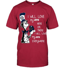 Load image into Gallery viewer, I will love my Winnipeg Jets here or there love everywhere the cat fan simpson shirt
