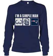 Load image into Gallery viewer, I'm simple man loves bobs beer New England Patriots fan shirt