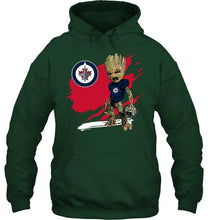 Load image into Gallery viewer, Winnipeg Jets angry baby groot ripped simpson shirt