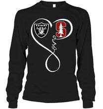 Load image into Gallery viewer, Oakland Raiders Stanford Cardinal love heart shirt