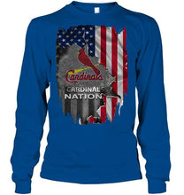 Load image into Gallery viewer, St Louis Cardinals nation american flag ripped shirt
