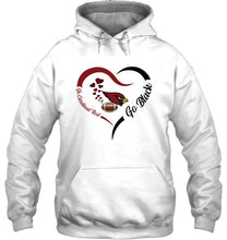 Load image into Gallery viewer, Go Cardinal red Go black Arizona Cardinals fan heart shirt