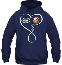 Load image into Gallery viewer, New York Jets New york Islanders love heart shirt