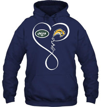 Load image into Gallery viewer, New York Jets Buffalo Sabres love heart shirt