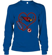 Load image into Gallery viewer, Arizona Cardinals nurse scope love heartbeat shirt