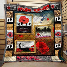 Load image into Gallery viewer, wwii we will remember them veteran quilt blanket