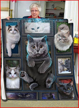 Load image into Gallery viewer, british cat for lovers quilt blanket