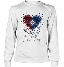 Load image into Gallery viewer, Winnipeg Jets dual colors tiny heart shaped shirt