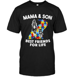 Autism mama & Son best friends for life shirt