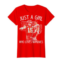 Load image into Gallery viewer, Kansas City Chiefs Just a girl who loves Mahomes shirt by Moteefes store Classic Women's T-Shirt