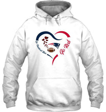 Load image into Gallery viewer, Go Nautical blue Go red New England Patriots fan heart shirt