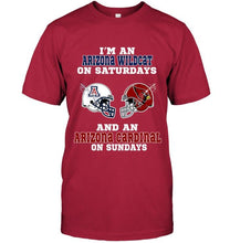 Load image into Gallery viewer, I'm Arizona Wildcat on saturdays and Arizona Cardinal on sundays shirt