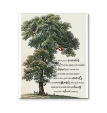 Load image into Gallery viewer, The Beatles In my life lyric tree cardinal bird canvas