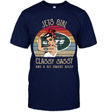 Load image into Gallery viewer, New York Jets girl classy sasy and a bit smart asy retro shirt
