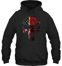 Load image into Gallery viewer, Arizona Cardinals skull american flag shirt