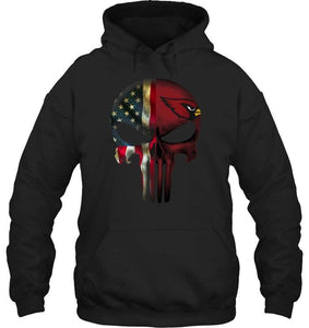 Arizona Cardinals skull american flag shirt