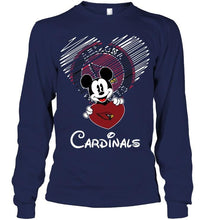 Load image into Gallery viewer, Mickey loves Arizona Cardinals fan hoodie