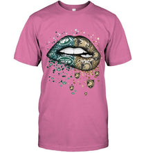 Load image into Gallery viewer, New York Jets and Army Black Knights glitter pattern sexy lips t shirt