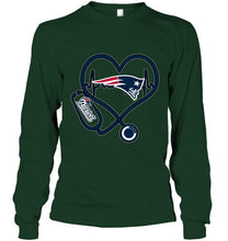 Load image into Gallery viewer, New England Patriots nurse scope love heartbeat shirt