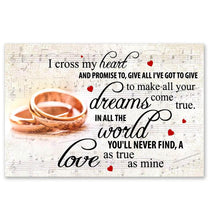 Load image into Gallery viewer, George Strait I cross my heart lyric wedding rings poster
