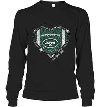 Load image into Gallery viewer, New York Jets heart glitter pattern fan simpson shirt