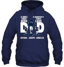 Load image into Gallery viewer, New England Patriots son's 1st hero daugther's 1st love Aryana Joseph Angelica shirt