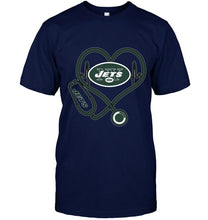 Load image into Gallery viewer, New York Jets nurse scope love heartbeat shirt