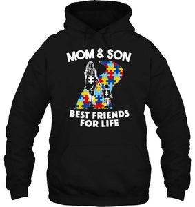 Autism Mom & Son best friends for life shirt