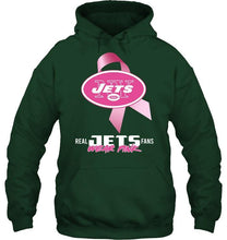 Load image into Gallery viewer, New York Jets real fans wear pink br east cancer support shirt