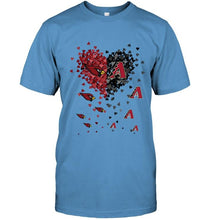 Load image into Gallery viewer, Arizona Cardinals Patriots and Arizona Diamondbacks tiny hearts shaped fan shirt