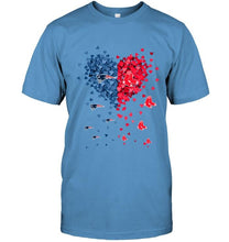 Load image into Gallery viewer, New England Patriots and Boston Red Sox tiny hearts shaped fan shirt