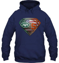 Load image into Gallery viewer, New York Jets and Syracuse Orange superman american flag layer shirt