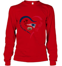 Load image into Gallery viewer, Go Nautical blue Go red New England Patriots fan heart shirt