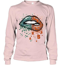 Load image into Gallery viewer, New York Jets and Syracuse Orange glitter pattern sexy lips t shirt