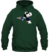 Load image into Gallery viewer, New England Patriots snoopy sun glasses proud fan hoodie