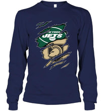 Load image into Gallery viewer, New York Jets and Army Black Knights layer under ripped shirt