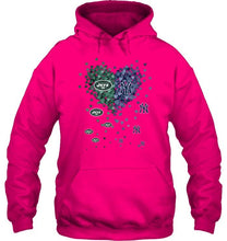 Load image into Gallery viewer, New York Jets and New York Yankees tiny hearts shaped fan shirt