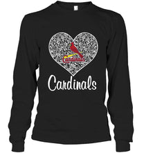 Load image into Gallery viewer, St Louis Cardinals heart floral pattern shirt