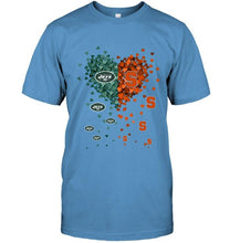 Load image into Gallery viewer, New York Jets and Syracuse Orange tiny hearts shaped fan shirt