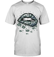 Load image into Gallery viewer, New York Jets heart glitter pattern lips shirt